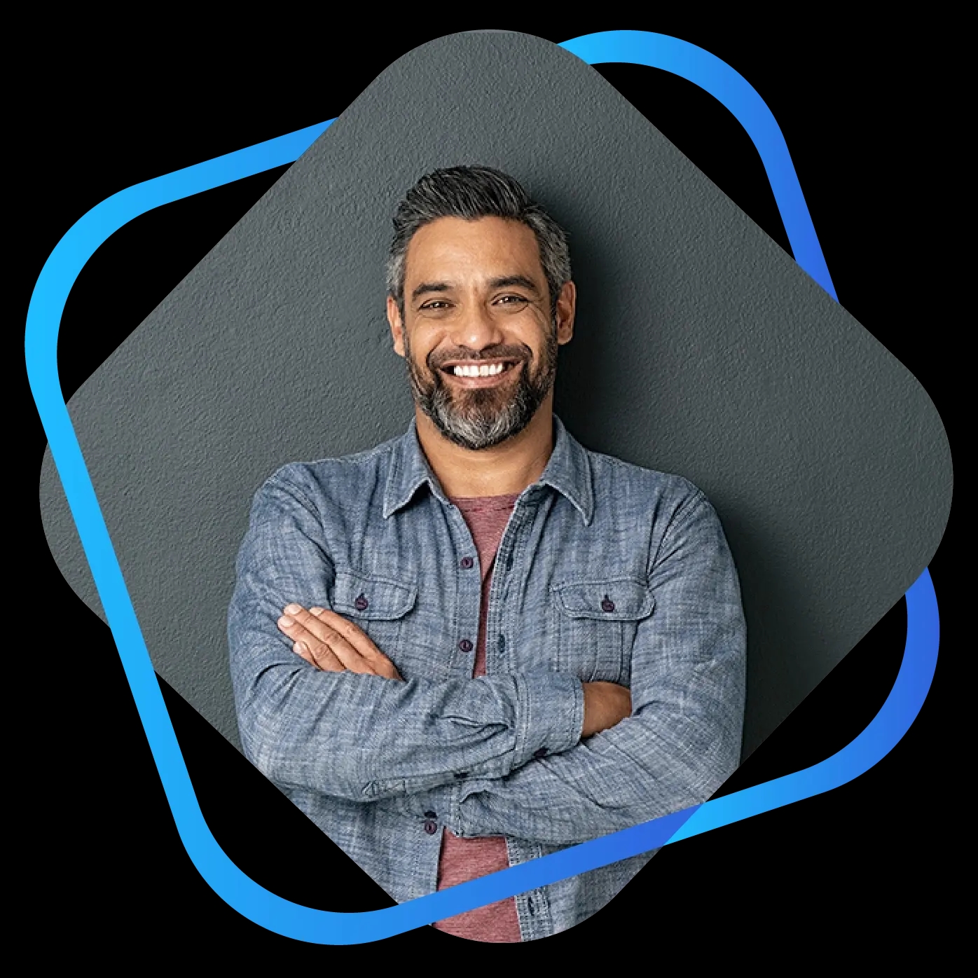 This is an image of a man smiling